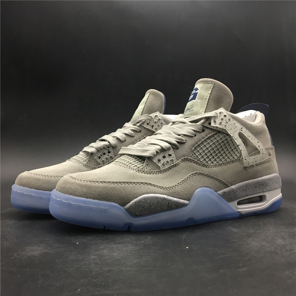 2019 Air Jordan 4 Suede Grey Ice Sole Shoes - Click Image to Close